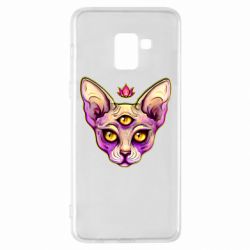 Чехол для Samsung A8+ 2018 Котик сфинкс розовый - PrintSalon