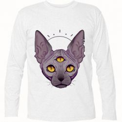 Футболка с длинным рукавом Котик сфинкс - PrintSalon
