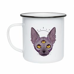 Кружка эмалированная Котик сфинкс - PrintSalon