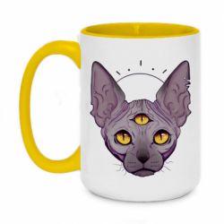 Чашка двухцветная 420ml Котик сфинкс - PrintSalon