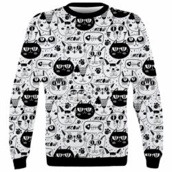 3D світшот Коти патерн - PrintSalon