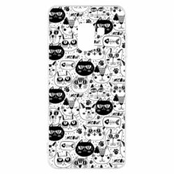 Чохол для Samsung A8 2018 Коти патерн - PrintSalon