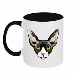 Чашка двокольорова Котя сфінкс жовті очі