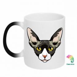 Чашка-хамелеон Котя сфінкс жовті очі - PrintSalon