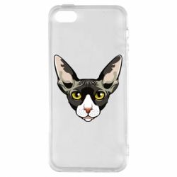 Чохол для iphone 5/5S/SE Котя сфінкс жовті очі - PrintSalon