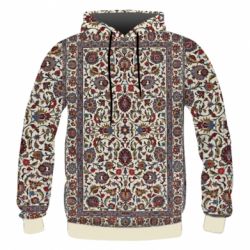 Мужское 3D худи Ковёр с цветочным узором - PrintSalon