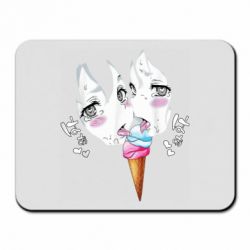 Коврик для мыши Ahegao girl eating ice cream - PrintSalon