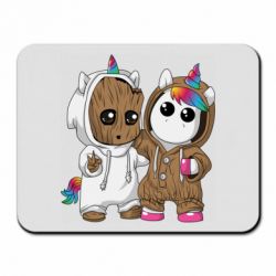 Коврик для мыши Baby Groot And Unicorn - PrintSalon
