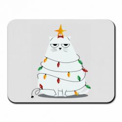 Коврик для мыши Cat and Christmas Lights - PrintSalon
