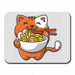 Коврик для мыши Cat and Ramen - PrintSalon
