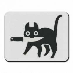 Коврик для мыши Cat with a knife - PrintSalon
