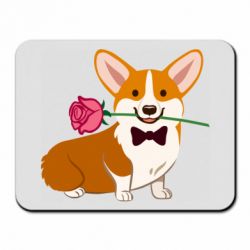 Коврик для мыши Corgi With A Rose