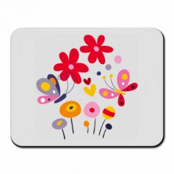 Коврик для мыши Flowers and Butterflies - PrintSalon