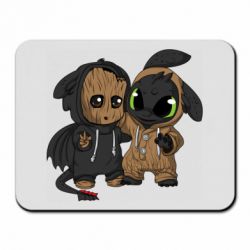 Коврик для мыши Groot And Toothless - PrintSalon