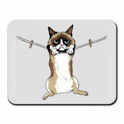 Коврик для мыши Grumpy Cat On The Rope - PrintSalon