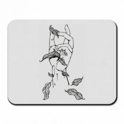 Коврик для мыши Hand with leafs - PrintSalon