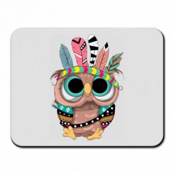 Коврик для мыши Little owl with feathers - PrintSalon