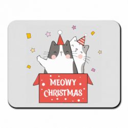 Коврик для мыши Meowy Christmas ( present box ) - PrintSalon
