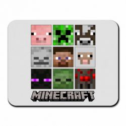 Килимок для миші Minecraft character heads - PrintSalon