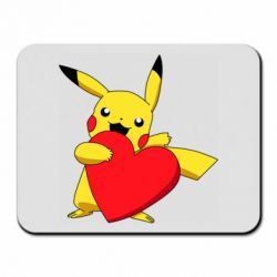 Коврик для мыши Pikachu Heart - PrintSalon