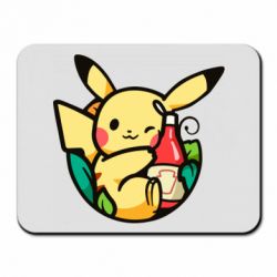 Коврик для мыши Pikachu with ketchup - PrintSalon