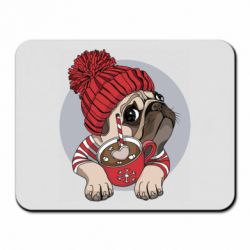 Коврик для мыши Pug And Coffee - PrintSalon