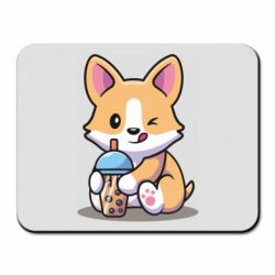 Коврик для мыши Собачька пьет боба ти - PrintSalon