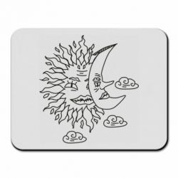 Коврик для мыши Sun and Moon faces - PrintSalon