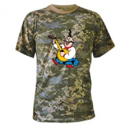 Камуфляжная футболка Козак с бандурой - PrintSalon