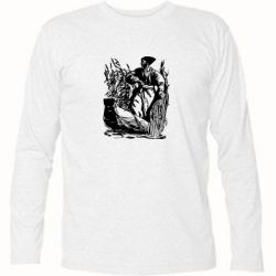 Футболка с длинным рукавом Козак у камишу - PrintSalon