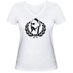 Женская футболка с V-образным вырезом Козак у вінку - PrintSalon