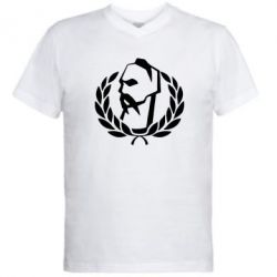 Мужская футболка  с V-образным вырезом Козак у вінку