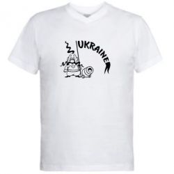 Мужская футболка  с V-образным вырезом Козак з гарматою