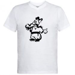 Мужская футболка  с V-образным вырезом Козак з люлькою