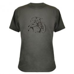 Камуфляжная футболка Козак з щитом