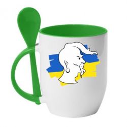 Чашка с ложкой Kozak zahisnik - PrintSalon