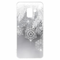 Чехол для Samsung A8 2018 Красивые снежинки - PrintSalon