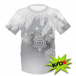 Детская 3D футболка Красивые снежинки - PrintSalon