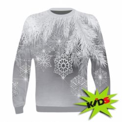 Детский 3D свитшот Красивые снежинки - PrintSalon