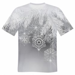 Мужская футболка 3D Красивые снежинки - PrintSalon