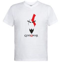 Мужская футболка  с V-образным вырезом Kratos - God of war - PrintSalon