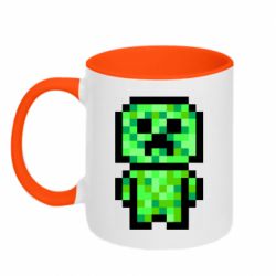 Чашка двокольорова Кріпер піксель арт