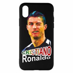 Чехол для iPhone X/Xs Криштиану Роналду, полигональный портрет - PrintSalon