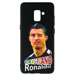 Чехол для Samsung A8+ 2018 Криштиану Роналду, полигональный портрет - PrintSalon