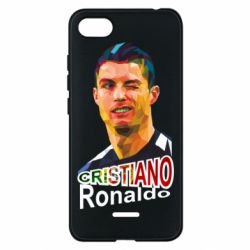 Чехол для Xiaomi Redmi 6A Криштиану Роналду, полигональный портрет - PrintSalon