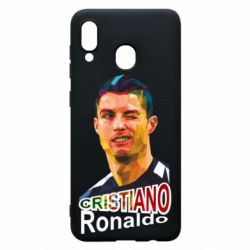 Чехол для Samsung A20 Криштиану Роналду, полигональный портрет - PrintSalon