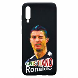 Чехол для Samsung A70 Криштиану Роналду, полигональный портрет - PrintSalon
