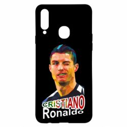 Чехол для Samsung A20s Криштиану Роналду, полигональный портрет - PrintSalon