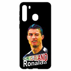 Чехол для Samsung A21 Криштиану Роналду, полигональный портрет - PrintSalon