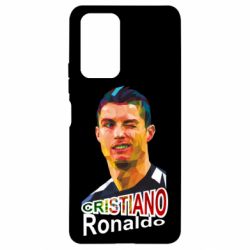 Чехол для Xiaomi Redmi Note 10 Pro Криштиану Роналду, полигональный портрет - PrintSalon